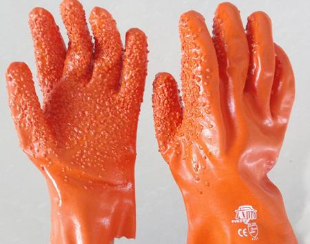 Orange pellet gloves for cold protection