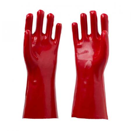 Red PVC chemical proof gloves