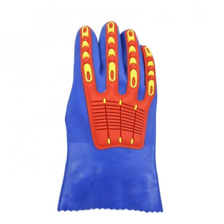 Blue TPR Impact resistant gloves