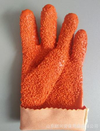 Orange PVC chips gloves