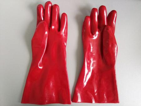 Red Single Dipped PVC Gloves