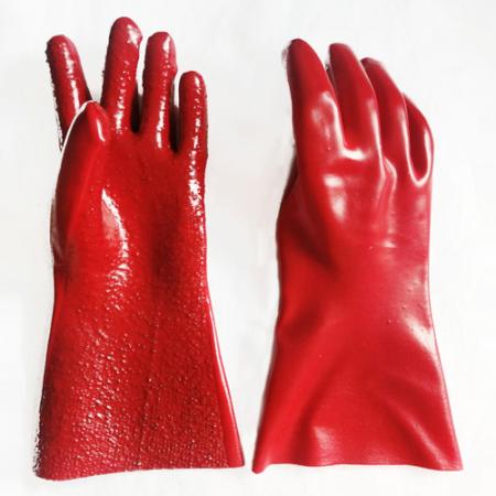 red wear and oil resistant glove