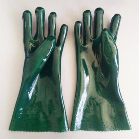 Green oil gloves