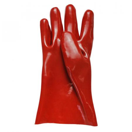 Standard Red PVC gauntlet open cuff 11 inch gloves