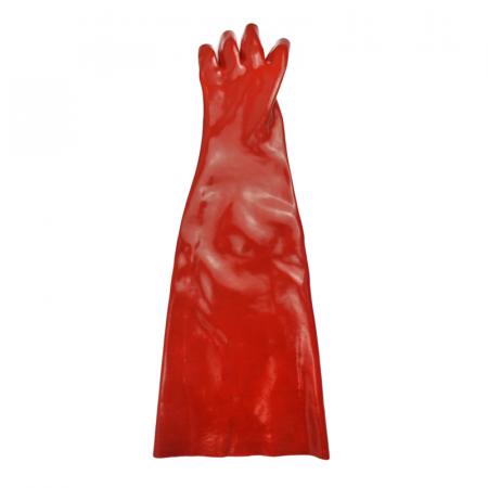 65cm red pvc coated chemical glove