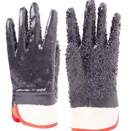 Cut Resistant Black PVC Coated Gloves