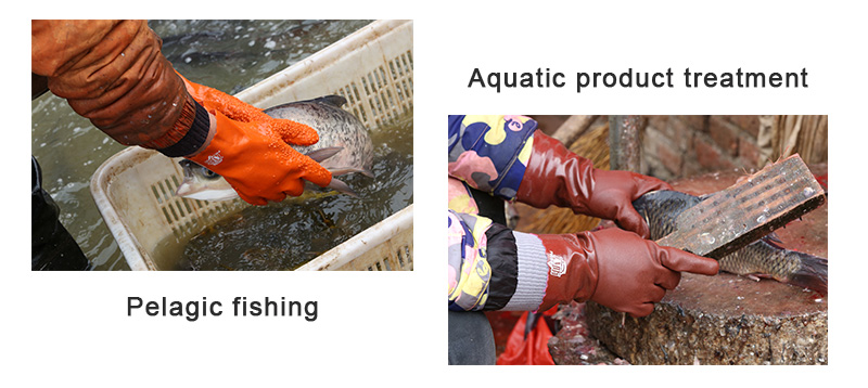 Non-slip PVC coated glove application